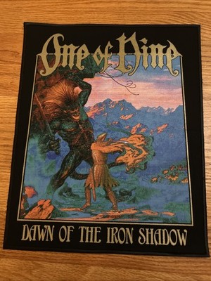 ONE OF NINE-DAWN OF THE IRON SHADOW Metallic Gold Letters Blk Embroidered Edge ￼