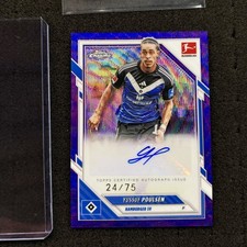 2025-26 Topps Chrome Bundesliga Yussuf Poulsen /75 autografo Hamburger SV
