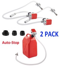 2 PACK Fuel Transfer Pump w/Auto-Stop for Gas Oil Water Liquid Extra Long Hose