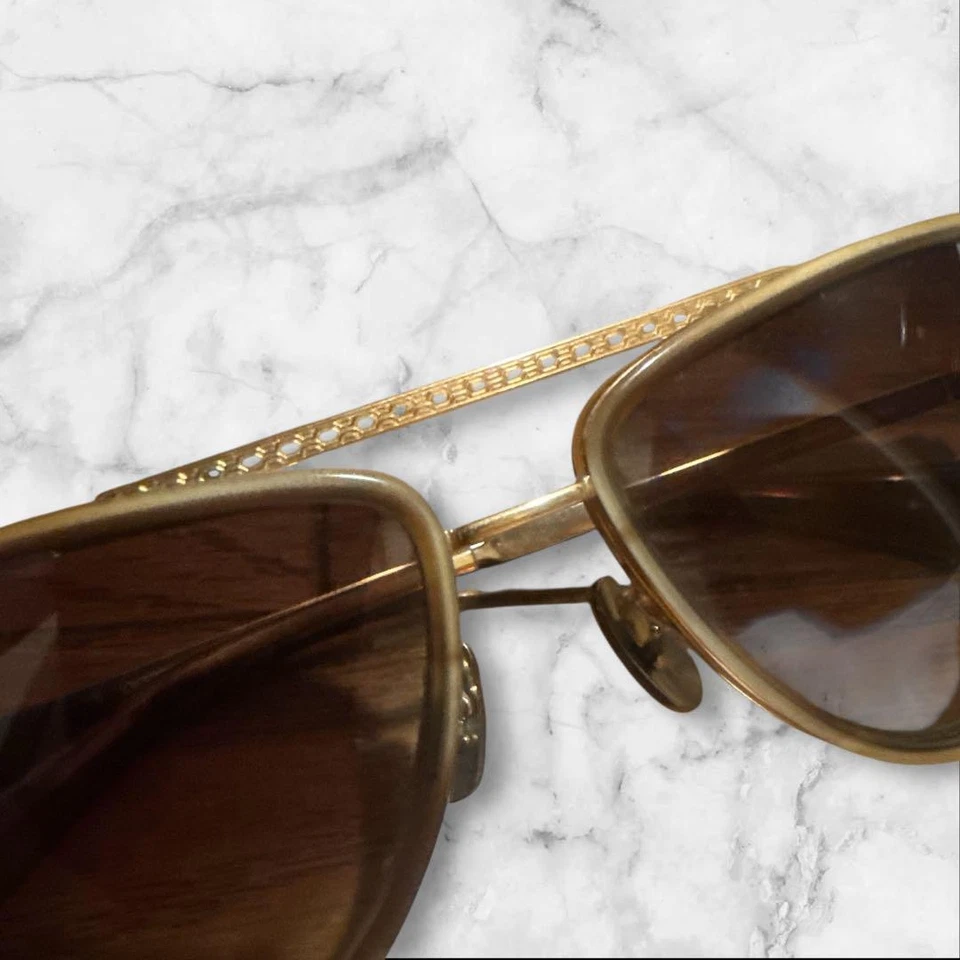 GAFAS DE SOL USADAS [RARAS] OLIVER PEOPLE DORADAS AVIADOR BOSLEY M-D535 Foto 4 de 4