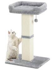 32" Cat Scratching Post for Indoor Cats, Sisal Cat Scratcher with Plush Perch...
