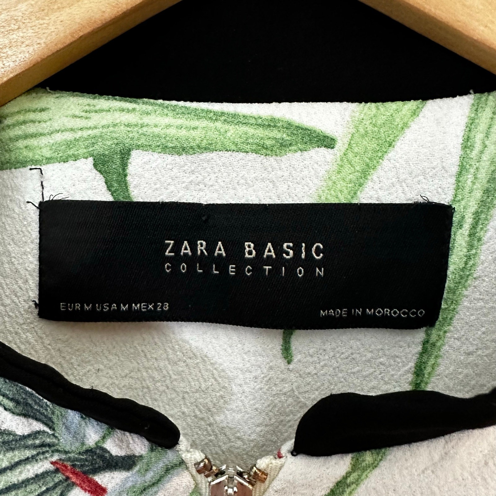 Zara Basic Jacket Y2K Womens Medium Textured Flor… - image 2