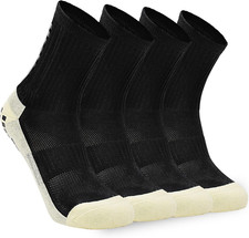 Kids Soccer Grip Athletic Socks, 4 Pack anti Skid Football Youth Grippy Slipper
