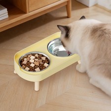 Elevated Cat Bowl, Raised Cat Food And Water Bowl Set For Indoor Cats US
