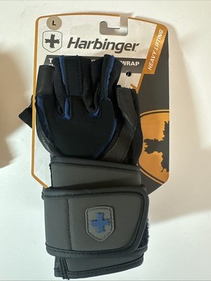 Harbinger Training Grip Wrist Wrap Strength Gloves, Large