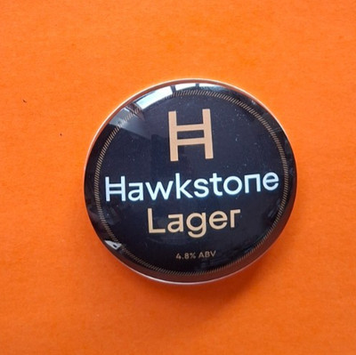 HAWKSTONE Brauerei Bier Zapfsäule Abzeichen LAGER Fischauge Stil Ale Jeremy Clarkson
