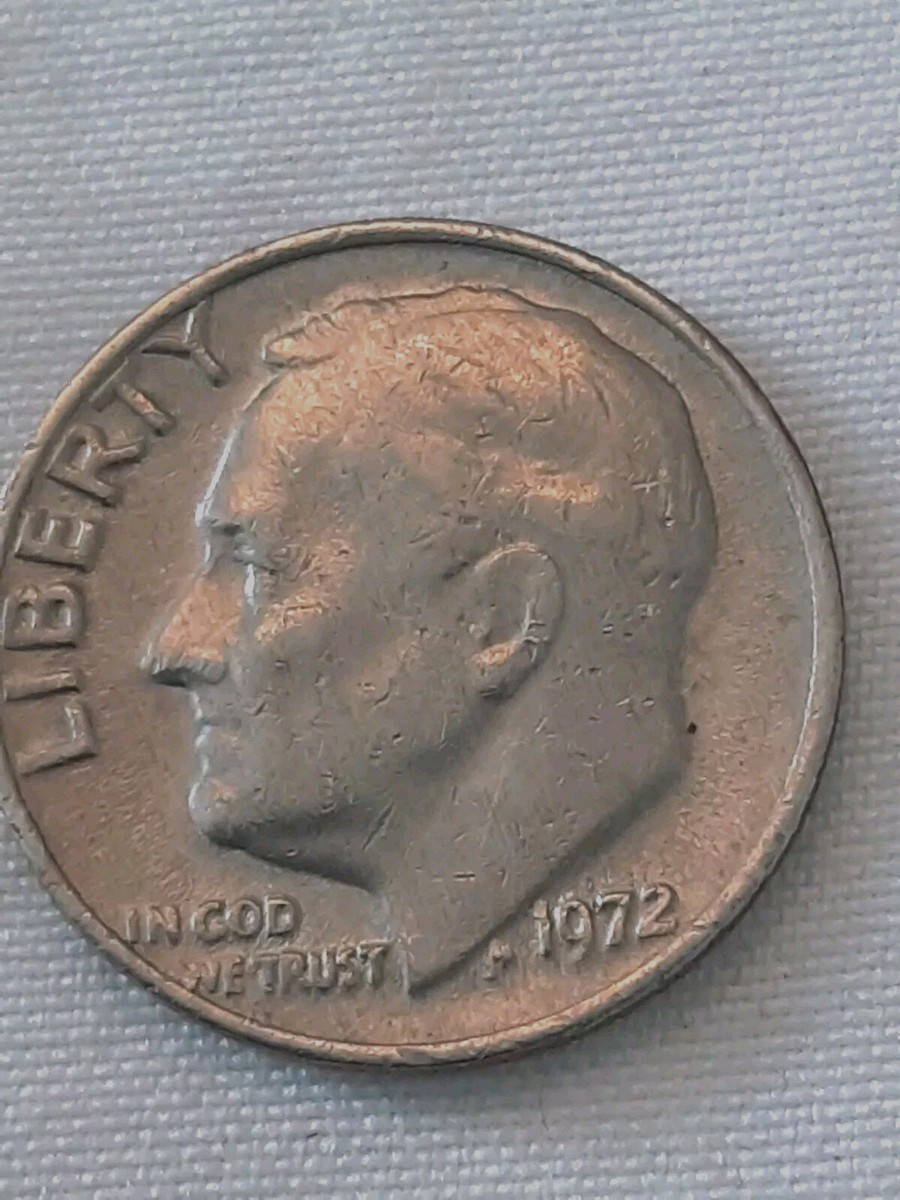 1972-P ROOSEVELT DIME NO MINT MARK DDO RARE COIN WEIGHS ONLY 2.18