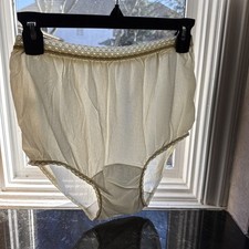 Vintage SHEER NYLON LACE GRANNY Sissy Full PANTY Size 7 Made In USA