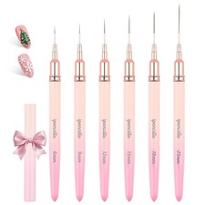 6Pcs Nail Art Liner Brushes Set Gel Polish Painting Fine Detail Drawing Tools