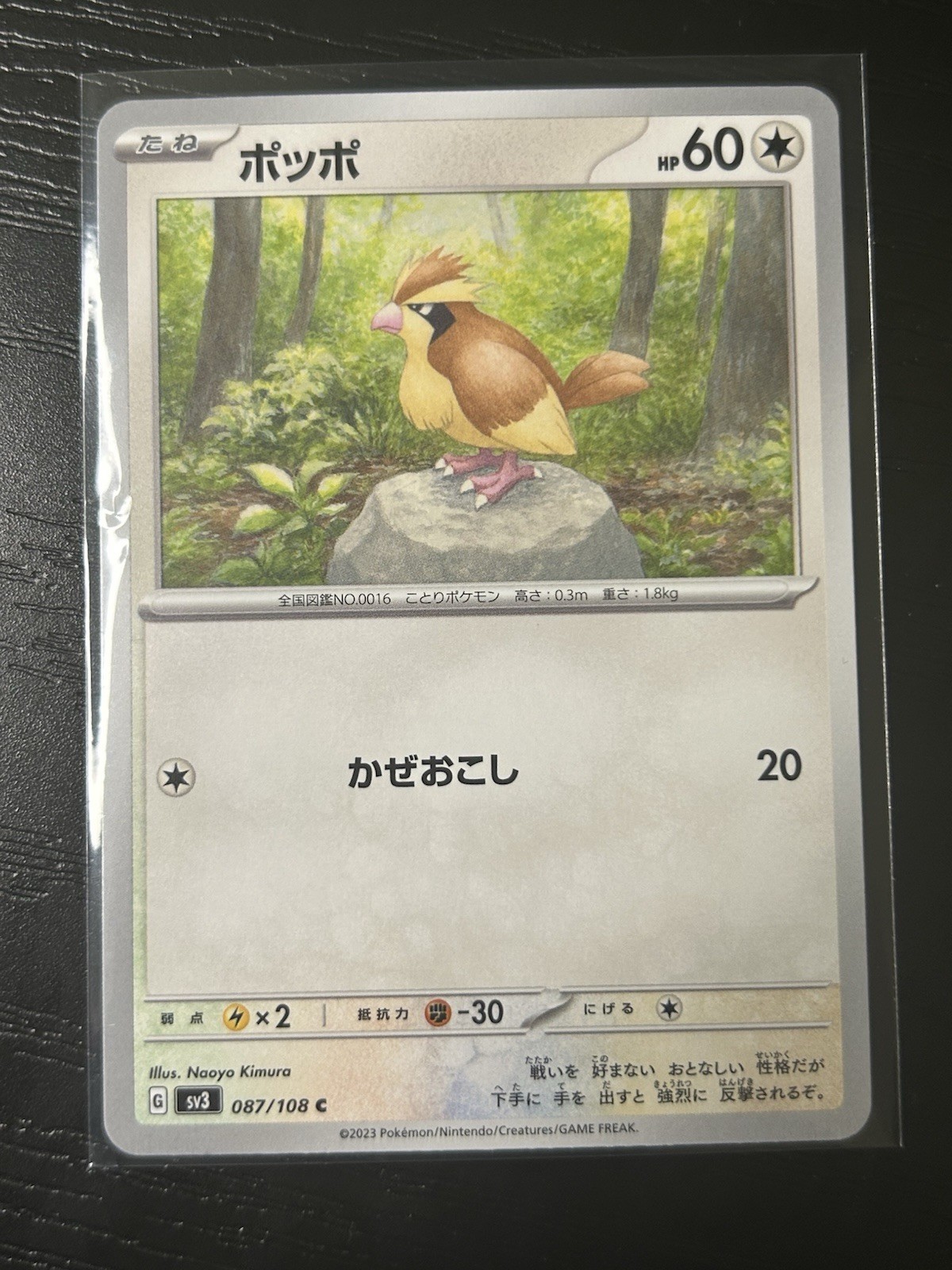 Pokémon TCG Pidgey Japanese 87/108 Ruler of Black Flame Common Card