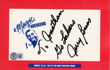 Jerry Buss Signed Autographed Cut Signature Los Angeles Lakers BAS BD22825