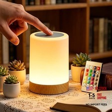 Touch Bedside Lamp, Dimmable Night Light for Baby Nursery, 13 RGB Colors  5