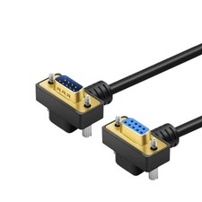 32.80FT DB9 9 Pin Male to Female Down Right Angle RS232 Serial Port Gold Plat...