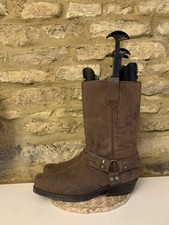 Stivali vintage Kentucky’s western cowboy biker marroni pelle morbida da uomo UK 12 EU46