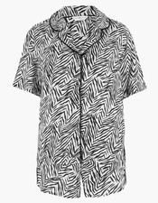 LADIES EX Short Zebra Print PJ Pyjama Set 2 Piece Comfort Nightwear P61