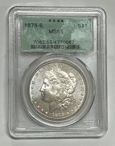 1878-S Morgan Silver Dollar Uncirculated PCGS MS65 Better Date Older Holder