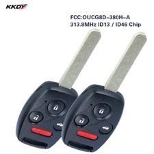 2 Keyless Entry Remote Key Fob For Honda Cr-v Accord 2003-2008 Oucg8d-380h-a