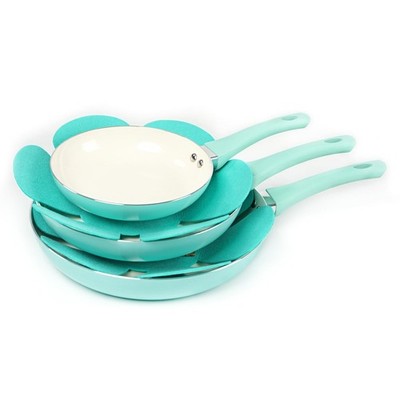 HAWOK Frying Pan Set Pressed Aluminum Ceramic Non-stick Coating with BAKELITE Ha