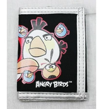 Trifold Wallet - Angry Birds Big White Group Team Kids Tri-Fold Card Bag NEW