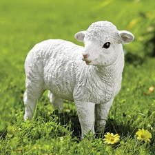 Lottie & Larry Baby Lamb Garden Ornaments Weatherproof Polyresin