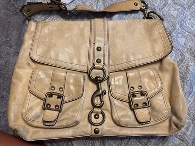 Coach XL Vintage Legacy Brooklyn Cream / Yellow Leather Bag Y2K Limited Edition