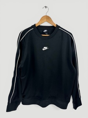 Nike Swoosh Pullover Sweatshirt Herren Schwarz Weiß Medium Running Gym