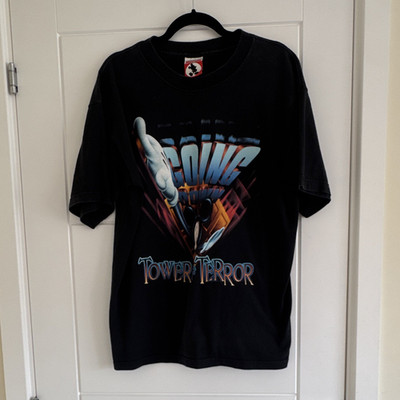 Disney Tower of Terror schwarzes Vintage T-Shirt, Gr. L
