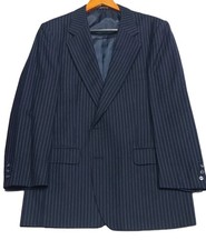 Yves Saint Laurent Navy Pinstripe Wool Blazer Men's Regular, tailored