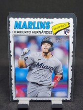 2026 Topps Heritage Heriberto Hernandez RC Deckle Edge Miami Marlins #323 SP