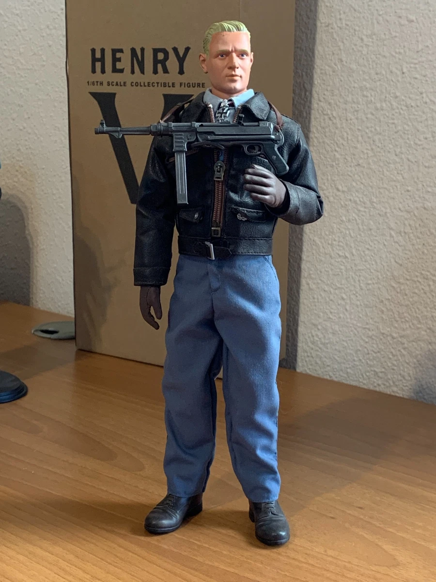 Dragon 1/6 WWII German Soldier Action Figure Black Leather Jacket MP40 DML 12"