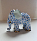Herend BLUE Fishnet Elephant Figurine 2"  Hungary SIGNED