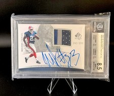 MARSHAWN LYNCH ROOKIE RPA 2007 SP AUTHENTIC PATCH AUTO /399 BGS 8.5