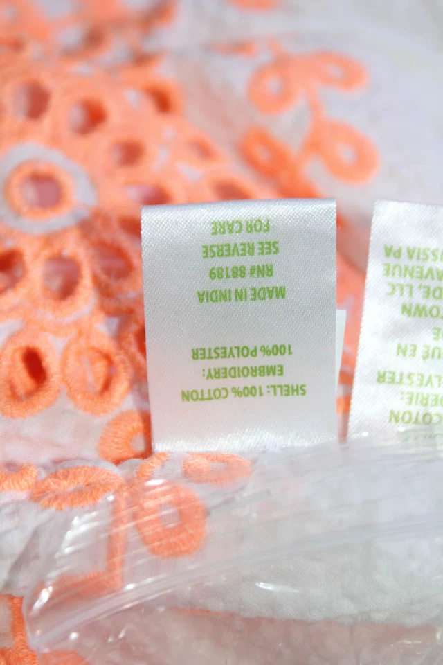 Lilly Pulitzer Niñas Algodón Bordado Estampado Floral Encaje Dobladillo Blanco Talla XS Foto 4 de 4