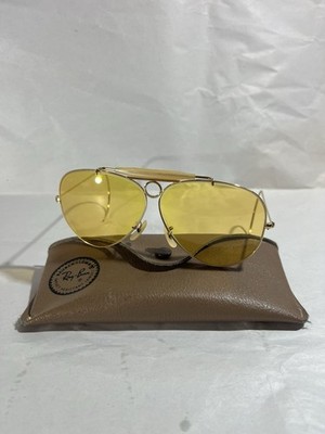 Vintage Bausch & Lomb Ray Ban Shooter Gold Tone Yellow Lenses USA