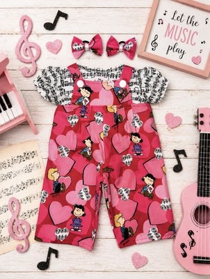 16  Cabbage Patch Kids Music Overalls Outfit Bows Clothes Only