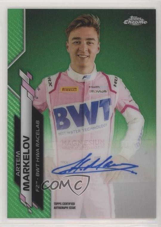 2020 Topps Chrome Formula 1 Green Refractor 67/99 Artem Markelov Auto g1z