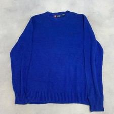 Vintage Chaps Knitted Jumper Pullover Knit Sweater With Embroidered Logo Men's L