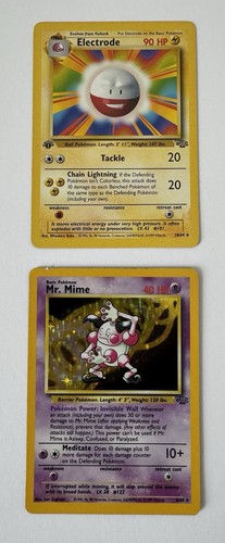 Pokemon Mr Mime 6/64 Holo Electrode 18/64 1st Ed Misprint Jungle WOTC