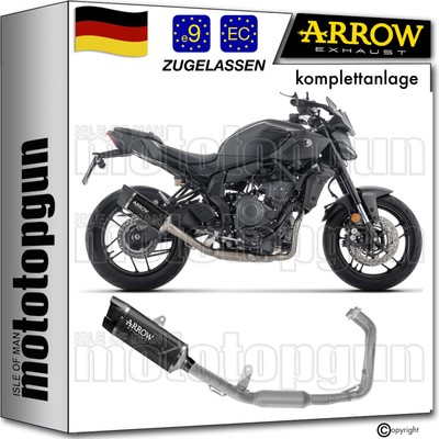 komplettanlage zugelassen schwarz c indy-evo arrow fur yamaha mt07 mt-07 2025 25