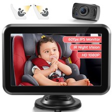 Baby Car Camera 4.3'' 1080P Night Vision Car Baby Mirror with Camera 5 Mins E...