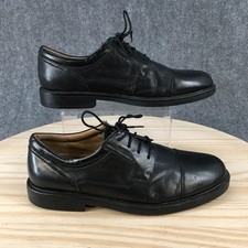 Chaps Shoes Mens 10.5 M Dress Cap Toe Lace Up Oxfords 096-9514 Black Leather