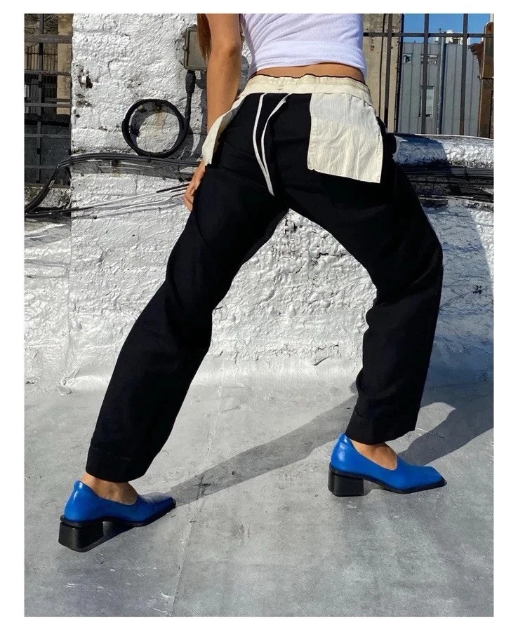 HOPP Studios London Bare Loafer Blue Ocean 9-9.5 Square Toe SSENSE Block Heel