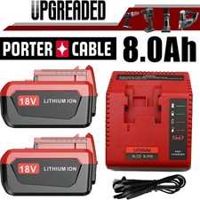   2Pack 8.0AH Lithium Battery For PORTER CABLE 18Volt PC18B PC18BLX or Charger