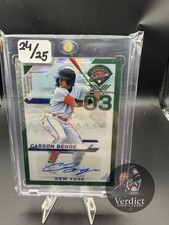 2025 Panini Prospect Edition Carson Benge #167 Green Pulser Ticket Auto 03/25