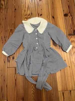 Evy Vintage Collared Striped Tiered Tie Dress for Girls, size 5?