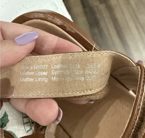 Madewell Georgie Quilted Platform Sandals Leather English Saddle Size US 8 - 第 7/8 張圖片