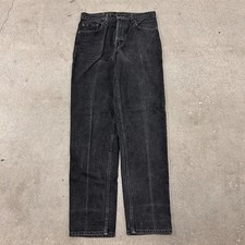 Vtg 90s USA MADE Levi's 550 Jeans Mens 33X34 Black Denim Relaxed Fit Tapered Leg