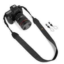Black Canvas Camera Strap   Neck/Shoulder Strap with Quick Release for DSLR