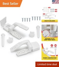 White Plastic Toilet Seat Hinge Replacement with Bolts Screw and Nuts