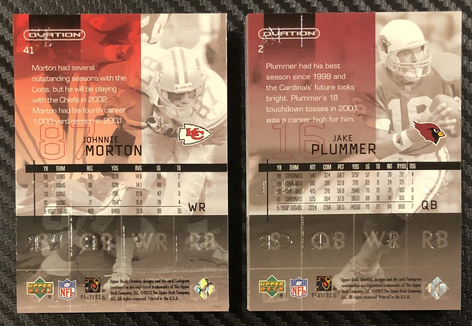 2002 Upper Deck Ovation Football Cards Lot You Pick - Image 2 of 2